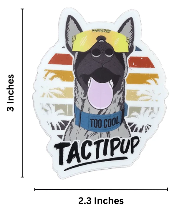 Too Cool K-9 Sticker (2.3" x 3") - Image 3
